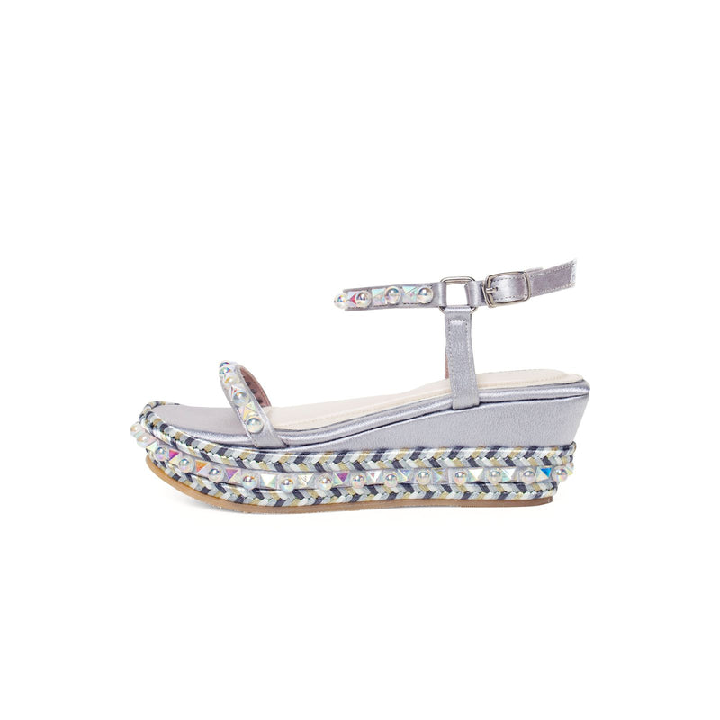 CLAIRE WEDGES SILVER GREY